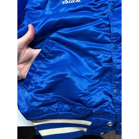 Vintage‎ (80s/90s) STARTER Blue Satin Jacket (Large) Made in USA - Picture 8 of 11